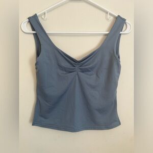 Blue Ruched Tank Top